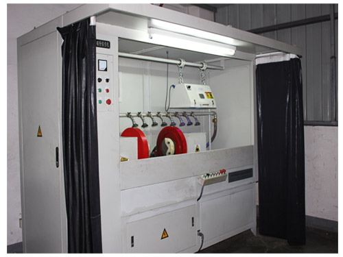 施加射陽磁粉探傷機中磁粉的方法 施加射陽磁粉探傷機中磁粉的方法